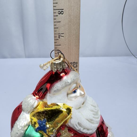 KURT ADLER Santa on Moon Xmas ornament Vintage Blown Glass Komozja Poland 2000 - Picture 13 of 14